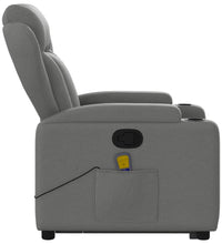 Massagesessel mit Aufstehhilfe Dunkelgrau Stoff