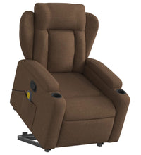 Massagesessel mit Aufstehhilfe Braun Stoff