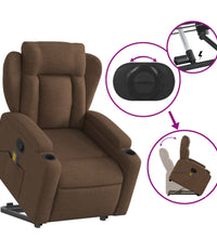Massagesessel mit Aufstehhilfe Braun Stoff