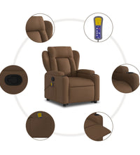 Massagesessel mit Aufstehhilfe Braun Stoff