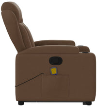 Massagesessel mit Aufstehhilfe Braun Stoff