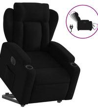 Relaxsessel mit Aufstehhilfe Elektrisch Schwarz Stoff