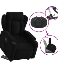 Relaxsessel mit Aufstehhilfe Elektrisch Schwarz Stoff