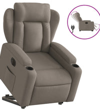 Relaxsessel mit Aufstehhilfe Elektrisch Taupe Stoff