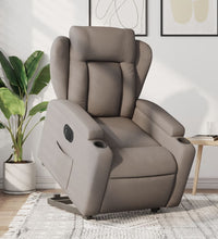 Relaxsessel mit Aufstehhilfe Elektrisch Taupe Stoff