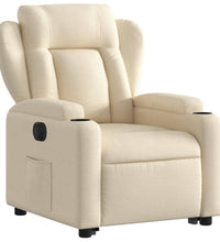 Relaxsessel mit Aufstehhilfe Elektrisch Creme Stoff