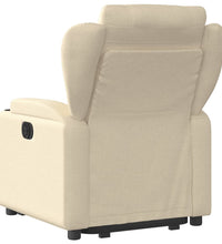 Relaxsessel mit Aufstehhilfe Elektrisch Creme Stoff