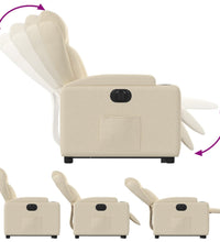 Relaxsessel mit Aufstehhilfe Elektrisch Creme Stoff