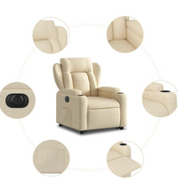 Relaxsessel mit Aufstehhilfe Elektrisch Creme Stoff