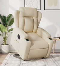 Relaxsessel mit Aufstehhilfe Elektrisch Creme Stoff