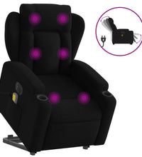 Elektrischer Massagesessel mit Aufstehhilfe Schwarz Stoff