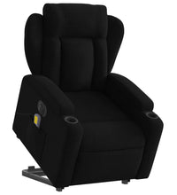 Elektrischer Massagesessel mit Aufstehhilfe Schwarz Stoff
