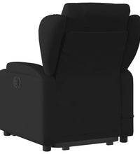 Elektrischer Massagesessel mit Aufstehhilfe Schwarz Stoff