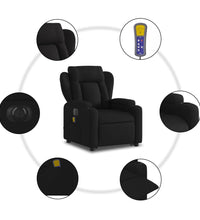 Elektrischer Massagesessel mit Aufstehhilfe Schwarz Stoff