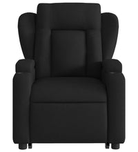 Elektrischer Massagesessel mit Aufstehhilfe Schwarz Stoff