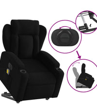 Elektrischer Massagesessel mit Aufstehhilfe Schwarz Stoff