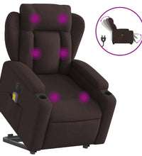 Elektrischer Massagesessel mit Aufstehhilfe Dunkelbraun Stoff