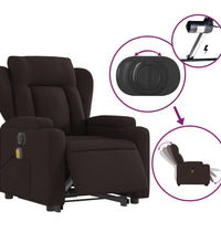 Elektrischer Massagesessel mit Aufstehhilfe Dunkelbraun Stoff
