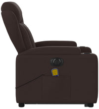 Elektrischer Massagesessel mit Aufstehhilfe Dunkelbraun Stoff