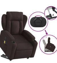 Elektrischer Massagesessel mit Aufstehhilfe Dunkelbraun Stoff