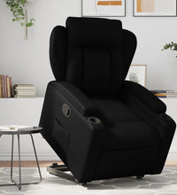 Relaxsessel mit Aufstehhilfe Schwarz Kunstleder