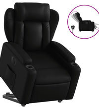 Relaxsessel mit Aufstehhilfe Elektrisch Schwarz Kunstleder