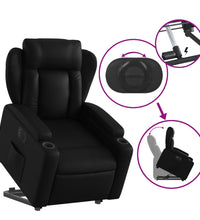 Relaxsessel mit Aufstehhilfe Elektrisch Schwarz Kunstleder