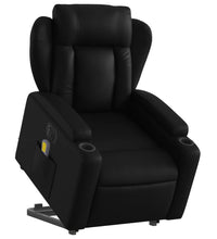 Massagesessel mit Aufstehhilfe Elektrisch Schwarz Kunstleder