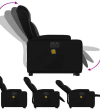 Massagesessel mit Aufstehhilfe Elektrisch Schwarz Kunstleder