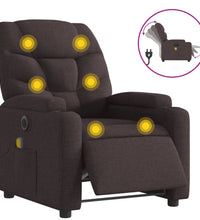 Massagesessel Elektrisch Dunkelbraun Stoff