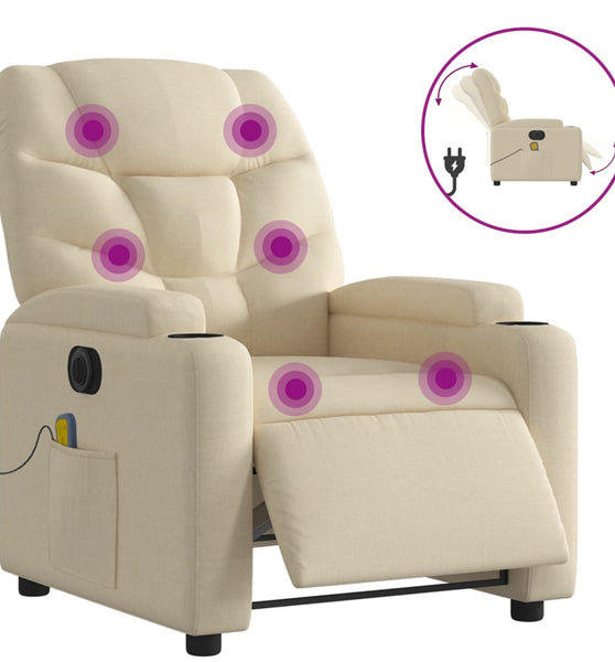 Massagesessel Elektrisch Creme Stoff