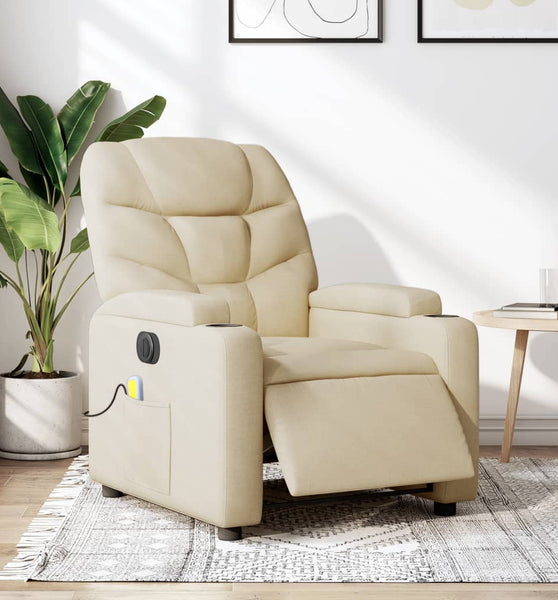 Massagesessel Elektrisch Creme Stoff