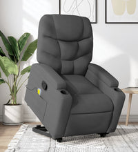Massagesessel mit Aufstehhilfe Dunkelgrau Stoff