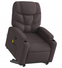 Massagesessel mit Aufstehhilfe Dunkelbraun Stoff