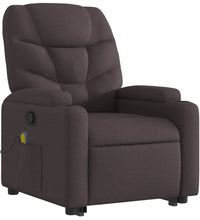 Massagesessel mit Aufstehhilfe Dunkelbraun Stoff