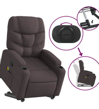Massagesessel mit Aufstehhilfe Dunkelbraun Stoff