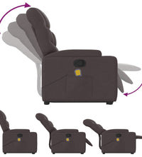Massagesessel mit Aufstehhilfe Dunkelbraun Stoff