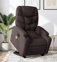 Massagesessel mit Aufstehhilfe Dunkelbraun Stoff