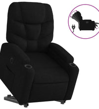 Relaxsessel mit Aufstehhilfe Elektrisch Schwarz Stoff