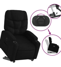 Relaxsessel mit Aufstehhilfe Elektrisch Schwarz Stoff
