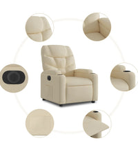 Relaxsessel mit Aufstehhilfe Elektrisch Creme Stoff