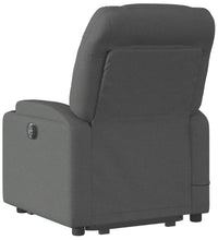 Elektrischer Massagesessel mit Aufstehhilfe Dunkelgrau Stoff