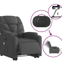 Elektrischer Massagesessel mit Aufstehhilfe Dunkelgrau Stoff