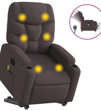 Elektrischer Massagesessel mit Aufstehhilfe Dunkelbraun Stoff