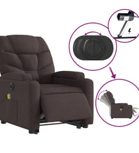 Elektrischer Massagesessel mit Aufstehhilfe Dunkelbraun Stoff