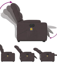 Elektrischer Massagesessel mit Aufstehhilfe Dunkelbraun Stoff