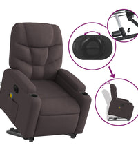 Elektrischer Massagesessel mit Aufstehhilfe Dunkelbraun Stoff