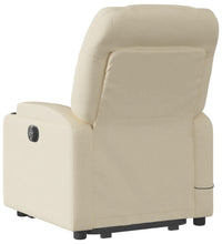 Elektrischer Massagesessel mit Aufstehhilfe Creme Stoff