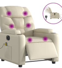 Massagesessel Elektrisch Creme Kunstleder