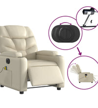 Massagesessel Elektrisch Creme Kunstleder